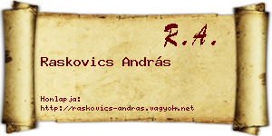 Raskovics András névjegykártya