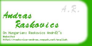 andras raskovics business card